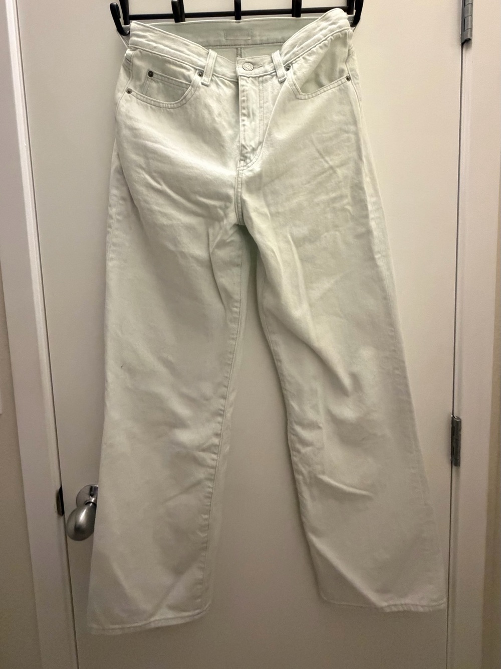 UNIQLO Women’s White Wide Leg Jeans – Size 24